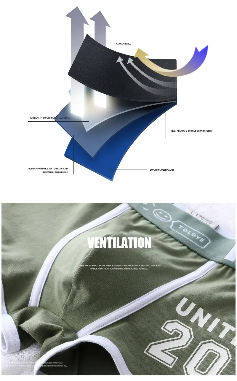 Boxer de sport en coton pour hommes, sous-vêtements surdimensionnés, couleur unie, mode jeunesse, culotte de sport confortable et respirante, 1/3 pièces — image 4