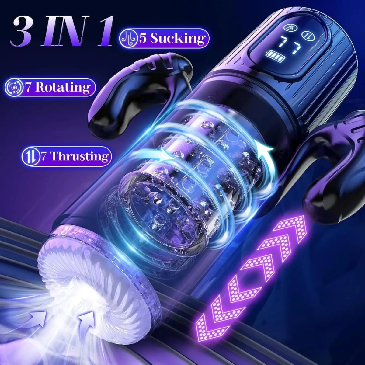 High Speed Automatic Thrusting Rotating Piston Stroker Masturbator Telescopic Vagina Blowjob Masturbation Sex Toys for Men 18 — image 2