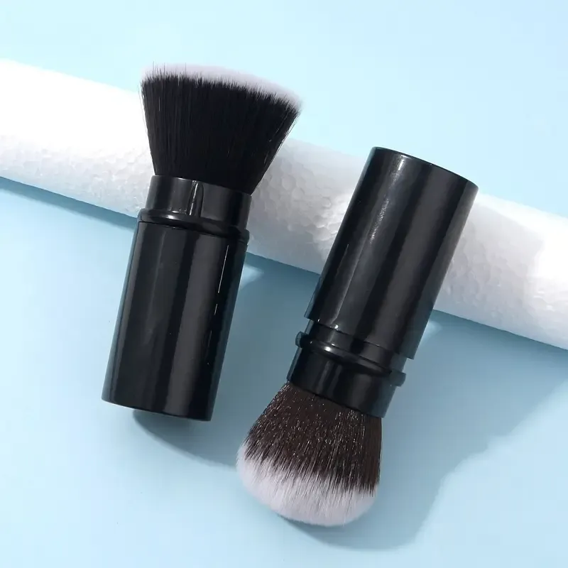 1pcs 전문 메이크업 브러쉬 개폐식 블러셔 파우더 파운데이션 페이스 컨실러 가부키 메이크업 브러쉬 화장품 도구 — image 1