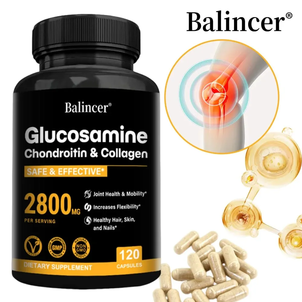 Glucosamine Chondroïtine MSM soutient la santé des os et soulage l'inconfort articulaire augmente la flexibilité - Supplément de soutien articulaire — image 1
