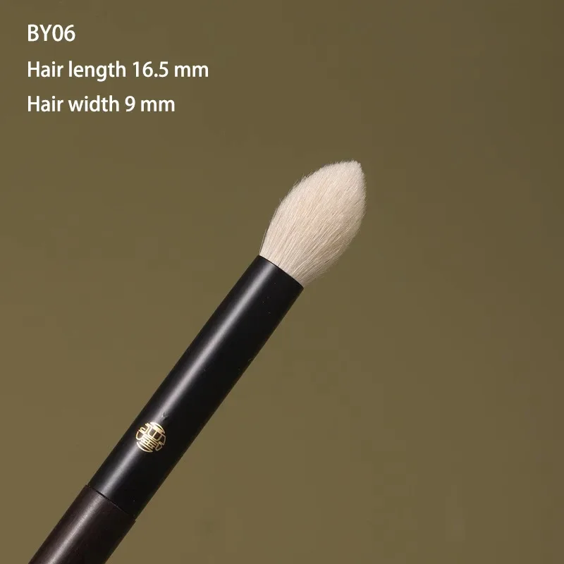 Limitato||Pennelli per trucco professionali fatti a mano 1PC Pennello per sfumare ombretti per capelli bianchi Lynx Pennello per trucco con manico in ebano — image 9