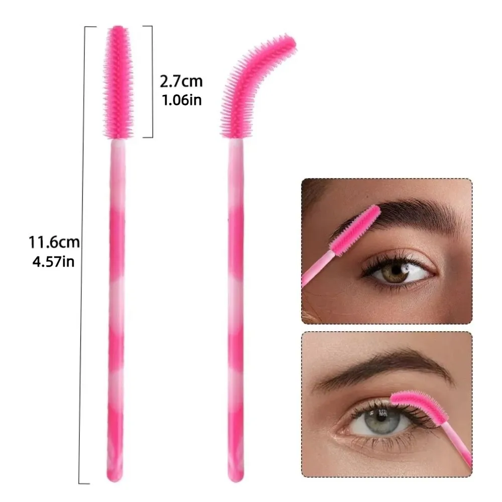50 pezzi pennelli per ciglia usa e getta strumenti per trucco in silicone mascara bacchetta applicatore arcobaleno colore microbrush pettine per sopracciglia ragazza — image 6