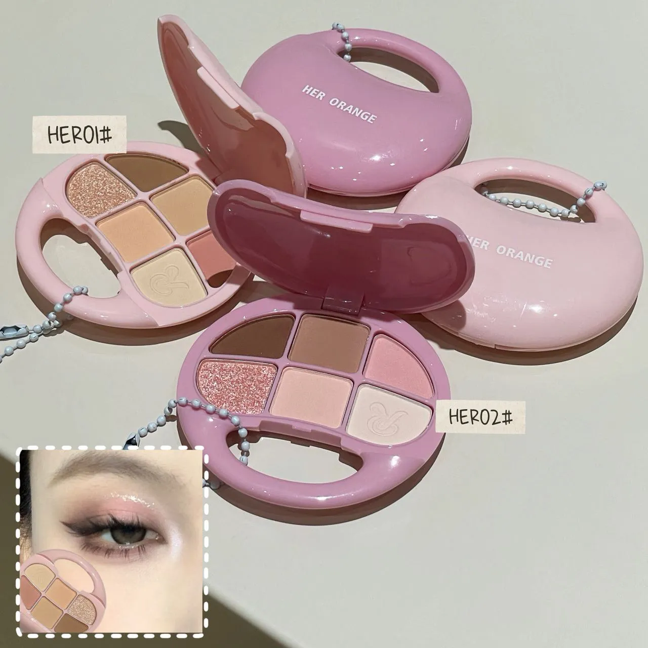 Disco per ombretti a sei colori rosa marrone Palette di ombretti perlescenti opachi a bassa saturazione Trucco coreano Cosmetico per occhi luccicante opaco — image 6