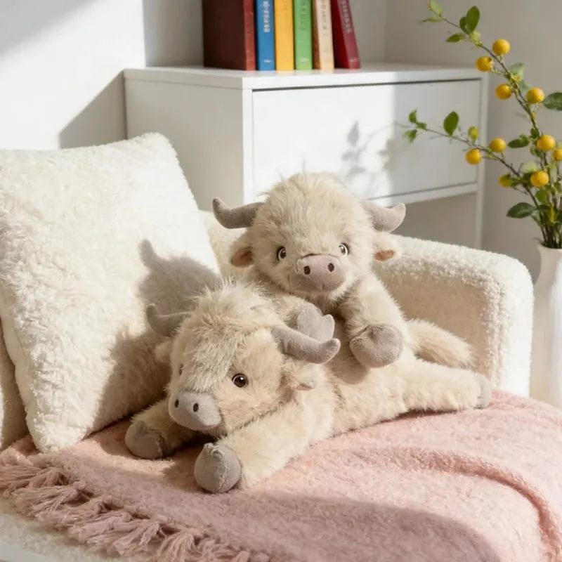 40 ซม.Highland COW ตุ๊กตาสัตว์ตุ๊กตาวัวนอนหมอนโซฟาพนักพิงเบาะของขวัญวันเกิด — image 7