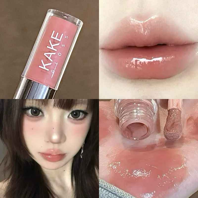 Spiegelflüssiger Lippenstift, feuchtigkeitsspendendes Gelee, braunes Wasser, leichte Lippenglasur, sexy Lipgloss, langlebig, nackte Lippentönung, Make-up-Kosmetik — image 3