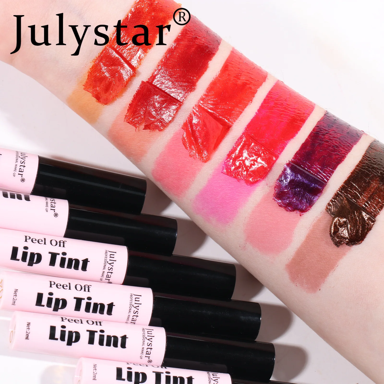 Julystar Peel Off Liquid ลิปสติก 6 สีกันน้ำ Lasting Matte Pink Lip Gloss Moisturizer Tear-off Lip Stain เครื่องสำอางค์แต่งหน้า — image 5