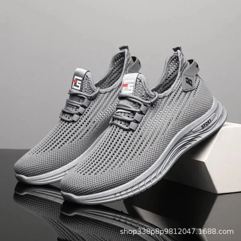Scarpe da ginnastica leggere in maglia a rete da uomo Suola morbida con cuscino Scarpe da ginnastica per camminare quotidianamente Calzature da corsa per palestra all'aperto traspiranti antiscivolo — image 7