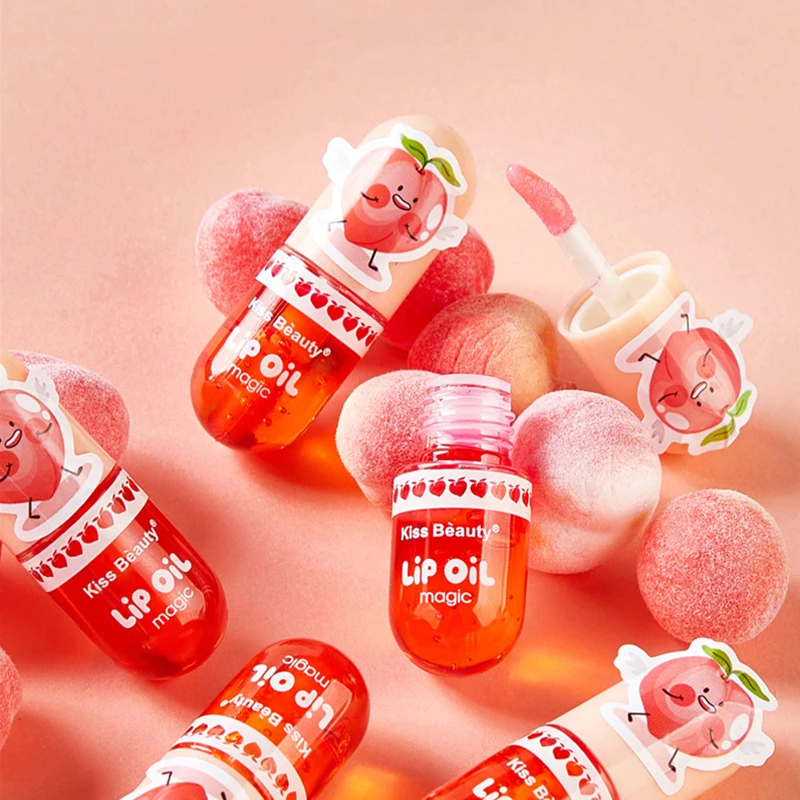 1 pçs hidratante cor mudando batons líquidos transparente pêssego lábio óleo hidratante natural lipgloss maquiagem duradoura cosméticos — image 3