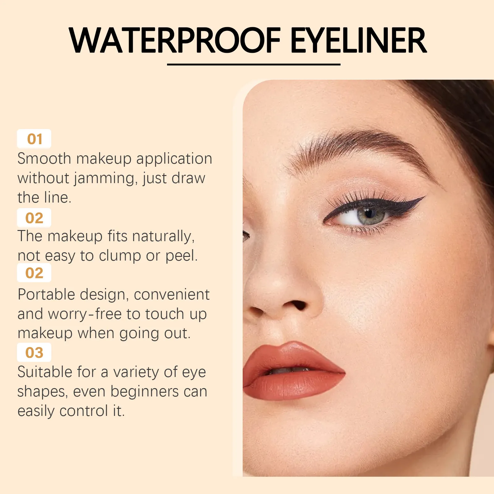 Zephoco Gel Eyeliner Pen Impermeabile Liscio Trucco Degli Occhi di Lunga Durata A Prova di Sudore A Prova di Olio A Prova di Sbavature Eye Liner Matita Trucco — image 2