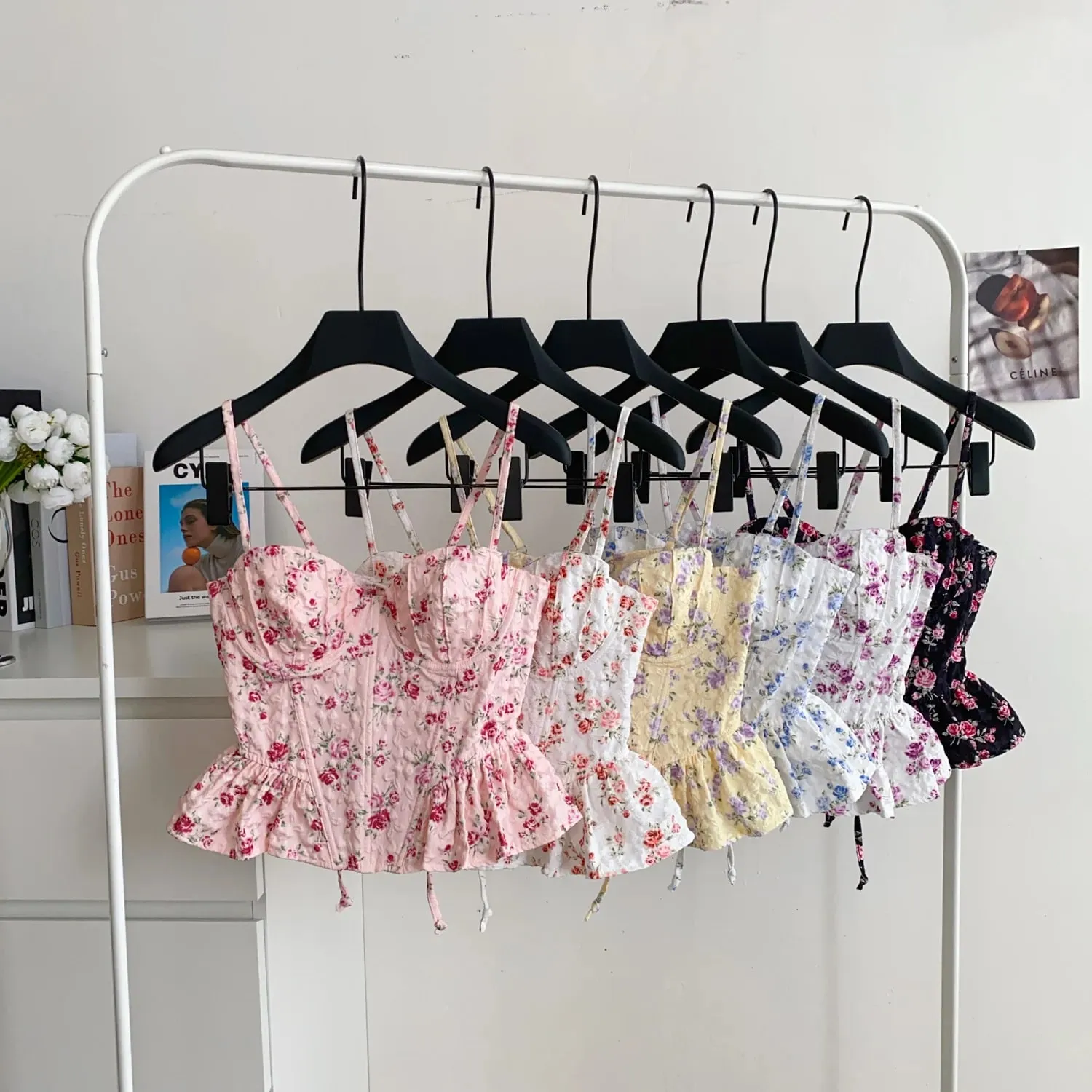 Corsetto francese Stampa Beach Canotta Donna Strap Irregolare Slim Hotsweet Camis e Top con Bretelline Streetwear Vacanza Bohe Sexy MIni Top — image 7