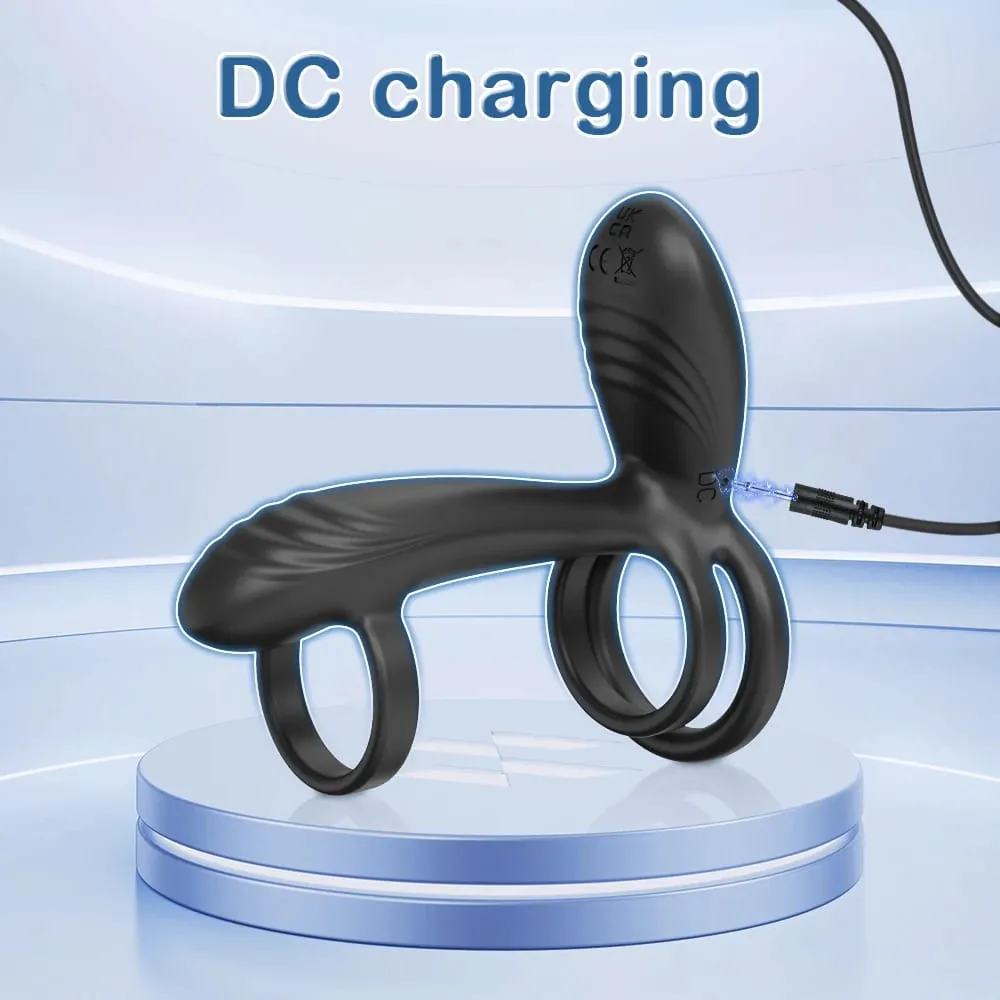 Remote Control Dual Penis Ring Vibrator para sa Mga Lalaki Delay Time Prostate Massager Cock Rings Twisting Vibrating Sex Toy para sa mga Lalaki