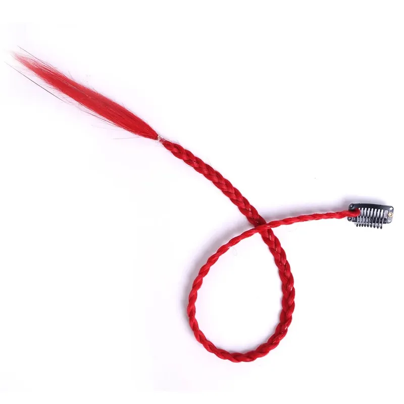 Extensions synthétiques à clips pour femmes, 5 pièces/lot, queue de cheval tressée arc-en-ciel, postiche ombré de 22 pouces, tresse en boîte avec Clip — image 27