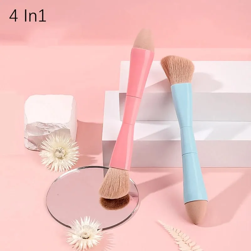 【B】1 pezzo 4 in 1 portatile da viaggio multitasker strumenti di bellezza pennelli per trucco set di pennelli per trucco rimovibili pennelli per trucco — image 2