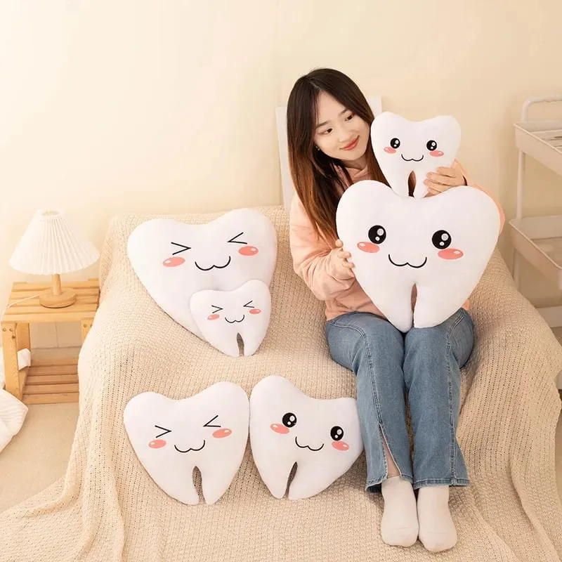 Simulación de encantadores juguetes de peluche con dientes, bonita expresión, dientes blancos, almohada suave rellena, divertido cojín para sofá, regalo para niños — image 7