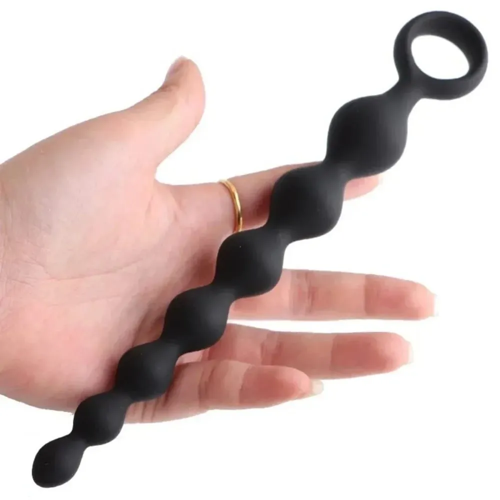 20CM Silicone Hậu Môn Hạt Tuyến Tiền Liệt Kích Thích Bóng Mông Cắm Có Kéo Vòng Đồ Chơi Tình Dục Người Lớn Dành Cho Nữ cặp Đôi Tán Tỉnh Đồng Tính Sản Phẩm — image 2