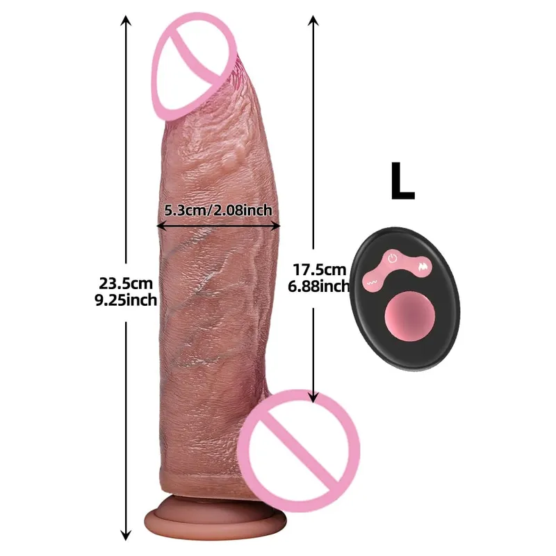 Vibrador realista telescópico homem pau empurrando vibratório pênis grande galo girando brinquedo sexual para mulher realista pênis vibrador — image 10