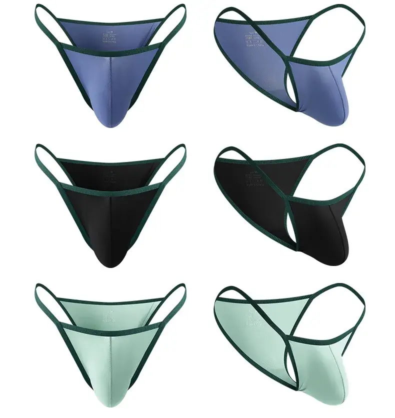 Slip taille basse en soie glacée pour hommes, slip en fil respirant, sous-vêtements — image 14