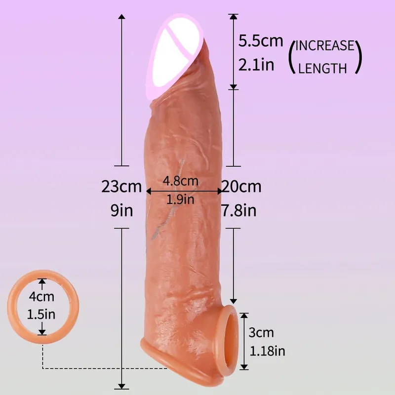 Manicotto per l'erezione dell'addestramento del pene Uomo adulto sexy Manicotto del pene in silicone Anello del rubinetto Estensore Giocattolo del sesso maschile Cazzo dildo — image 9