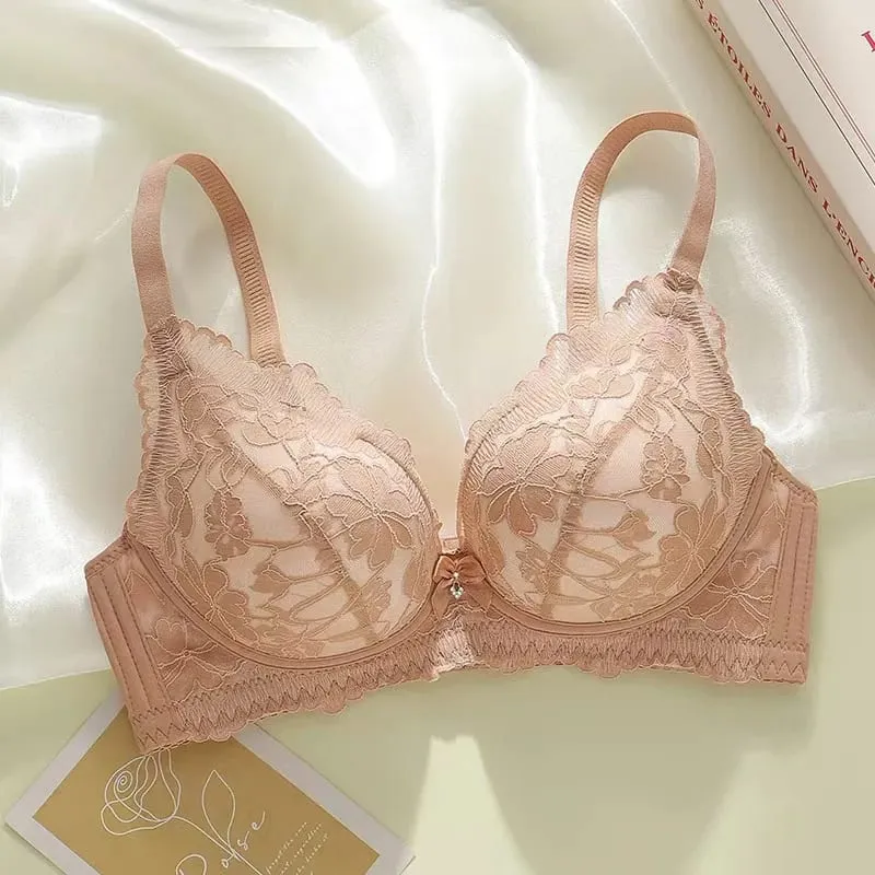작은 가슴을위한 언더 와이어가없는 두꺼운 8cm 푸시 업 조절 가능한 브래지어 여성용 편안한 수집 보조 란제리 — image 10