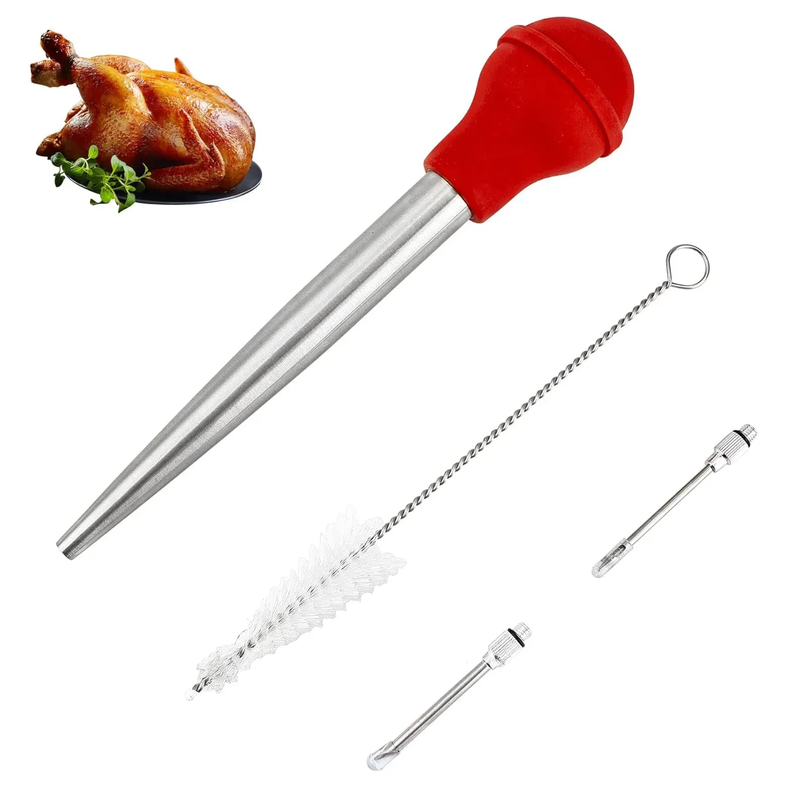 Turkey Baster untuk Memasak & Dapur Penyutik Daging Picagari untuk Cecair Panas Gred Makanan Baster Thanksgiving Alat Penting Krismas — image 8