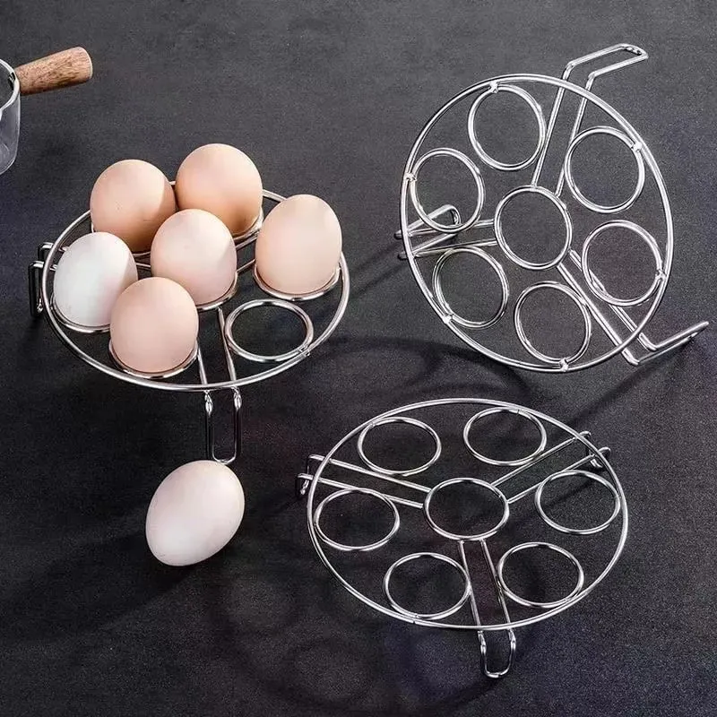 Rack de ovos a vapor de aço inoxidável, multifuncional, para uso doméstico, prateleiras mais grossas de isolamento térmico, pés altos, prateleiras para ovos cozidos no vapor, 1 peça — image 6