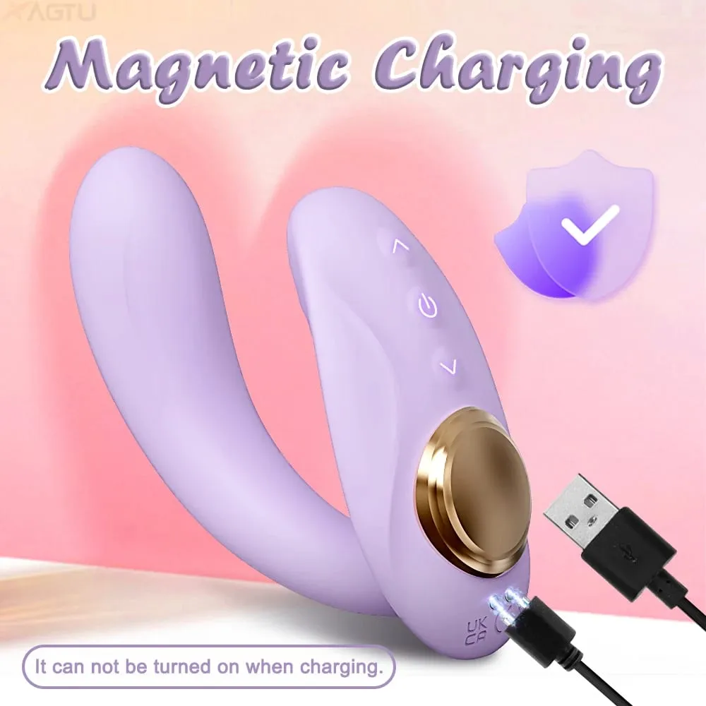 APP Stropløs Strap-On G-Spot Dildo Vibrator Realistisk dobbeltendet Vibrerende Butt Plug Analsex legetøj til kvinder, lesbiske par — image 6