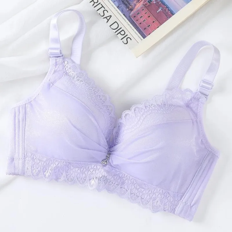 Ultra silná 8cm podprsenka push-up s krajkou Bezdrátové plné pokrytí spodního prádla boční podpora pro košíčky A/B ženy — image 9