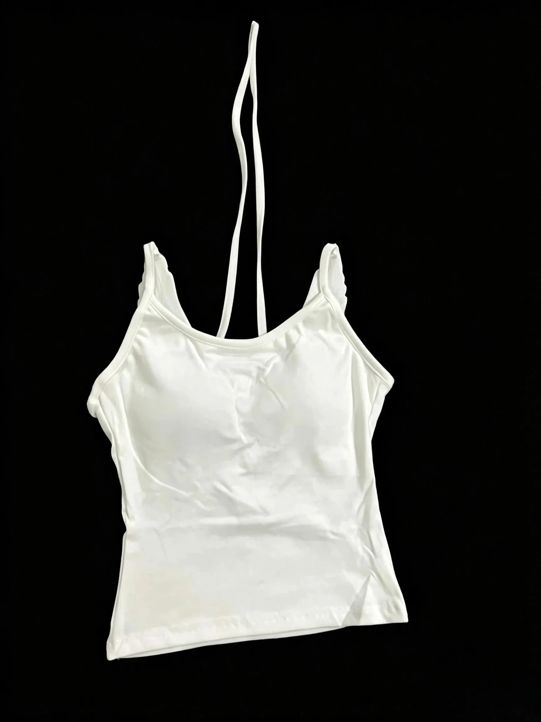 สีขาวมุมปีกปัก Camis Y2K เซ็กซี่ Backless Bow-Tie STRAPS Slim เสื้อกั๊กผู้หญิงฤดูร้อน Tank Top — image 6