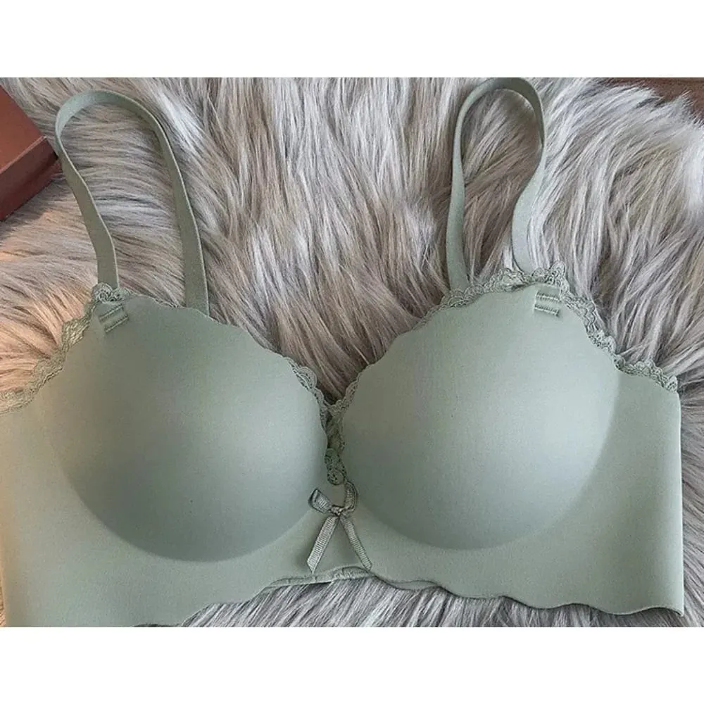 セクシーDrahtloses, nahtloses BH-Set für Damen, einteiliger Push-Up-Büstenhalter, kleine Brust, seitliche Unterstützung, Anti-Sag, weiche Damenunterwäsche — image 3