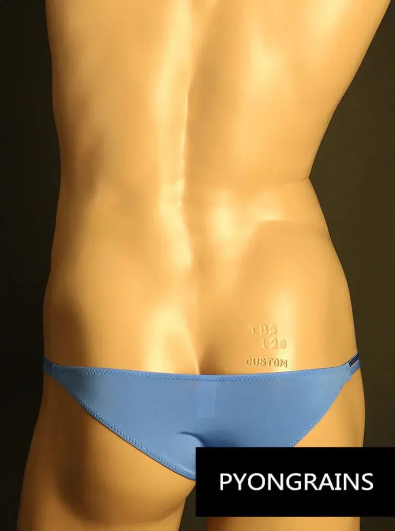 Mænd Justerbar Metal O-ring Dobbelt tynd rem Bikinitrusser Lavhøjde Silkeagtig Is Silke 3D U konveks pose Sexet mænds undertøj — image 6