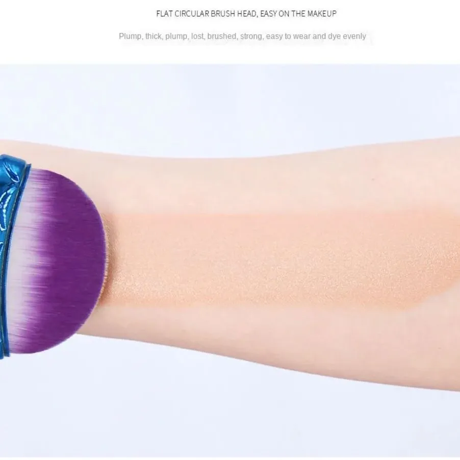 Soft Colorful Fish Tail Shape Makeup Brush Mermaid Face Blush Powder Brush Multi-Function Nail Brush Cosmetic Brushes Tool — image 3