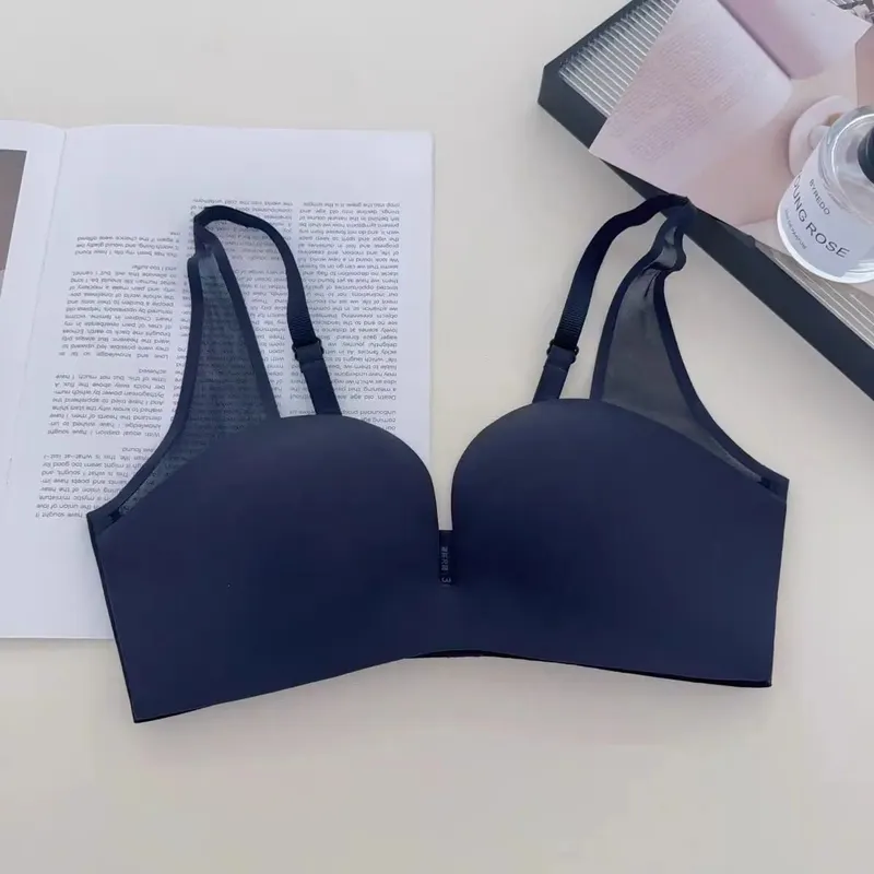 Seksi Dikişsiz Ön Düğme Güzellik Geri Push Up Lingerie Küçük Meme Toplama Hiçbir Çelik Halka Yumuşak Rahat Sutyen