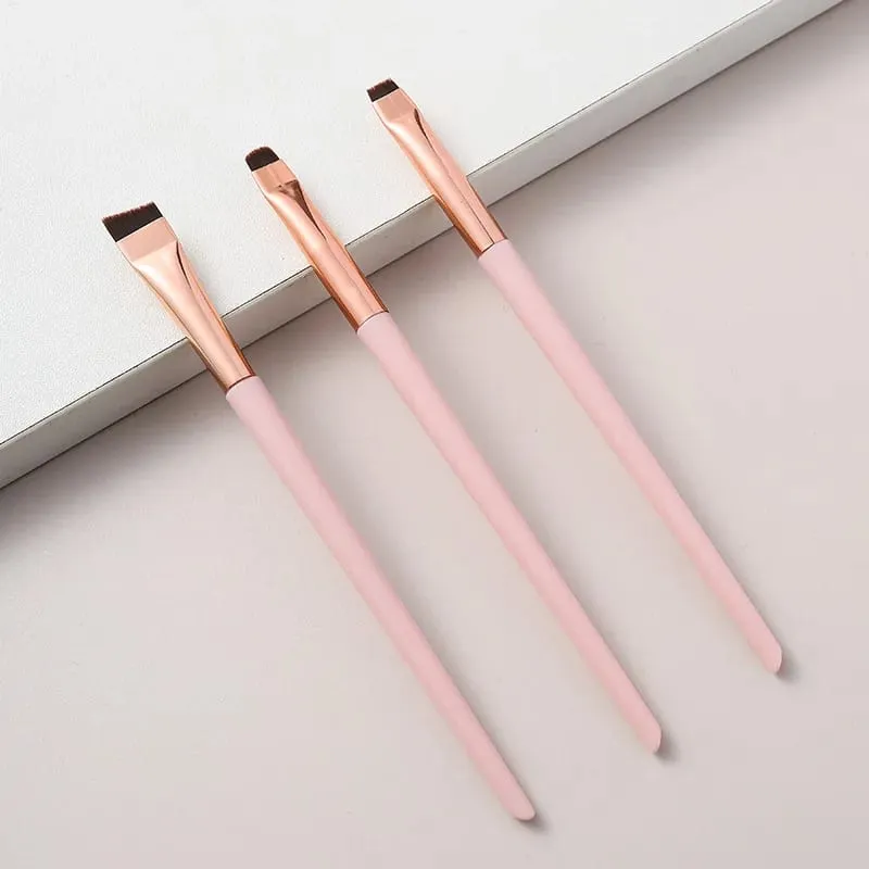 3 ชิ้น/เซ็ตใบมีดแปรงอายไลเนอร์แปรงคิ้วแบบพกพาแบน Fine Eye Liner Brow Contour แปรงแต่งหน้าแปรงแต่งหน้าชุด — image 8