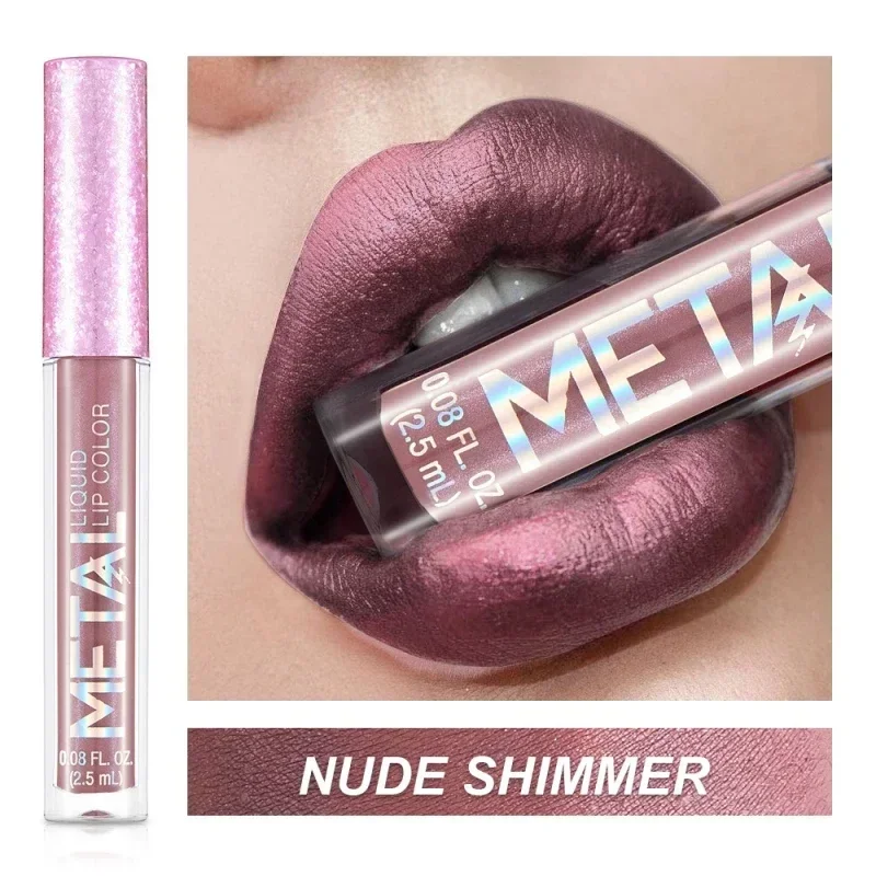 METALLIC Matte Liquid ลิปสติก Waterproof Long Lasting Non-Stick CUP Matte Shimmer Glitter Lip GLOSS ผู้หญิงแต่งหน้า 12 สี — image 5