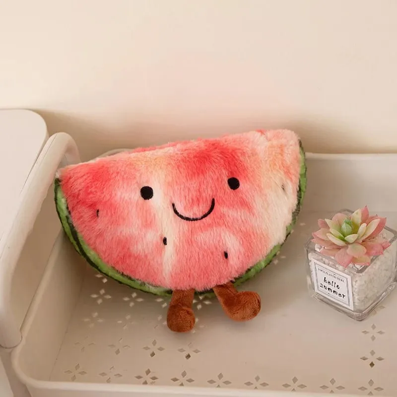 23/45 cm carino fetta di anguria peluche cuscino viso sorridente carino triangolare frutta cuscino rosso con gambe peluche decorazione regalo — image 6