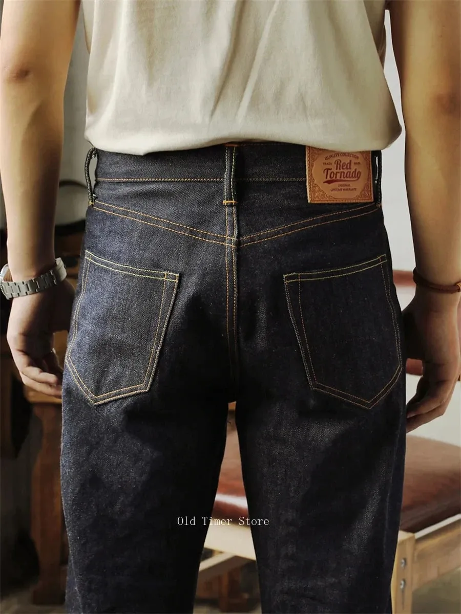 Red Tornado 55501 Raw Selvedge Jeans Loose Straight Leg Button Fly Denim Trousers for Men — image 1