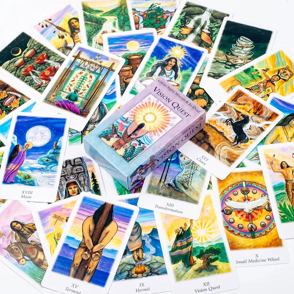 ขายร้อน Vision Quest Tarot 78 ดาดฟ้า 10.3*6 ซม.Fate Divination ไพ่ทาโรต์ FortuneTelling การ์ดเกม Party Board เกม — image 6