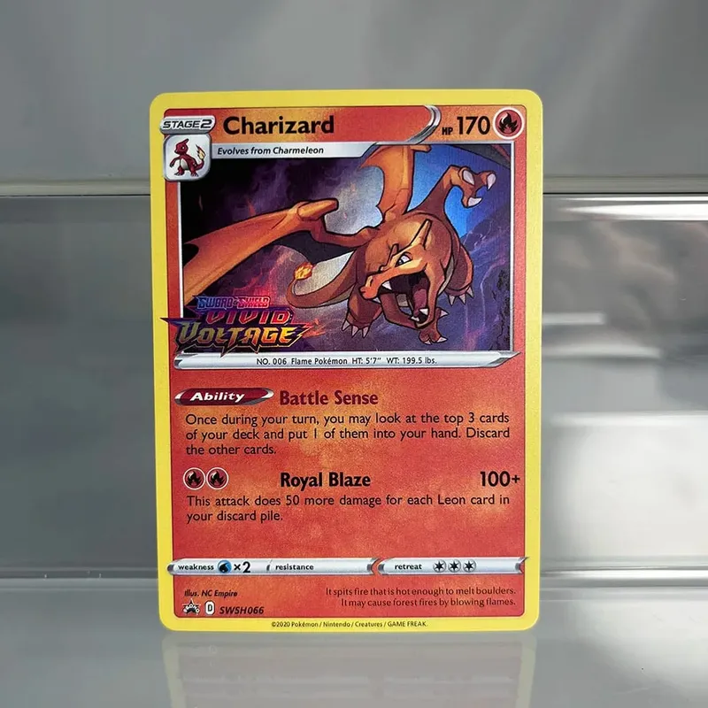 Charizard PTCG Single Collection Card 1. vydání 1996 Vmax Ex Rare Rainbow Card PKM Proxy karty Hračky Dárky — image 8