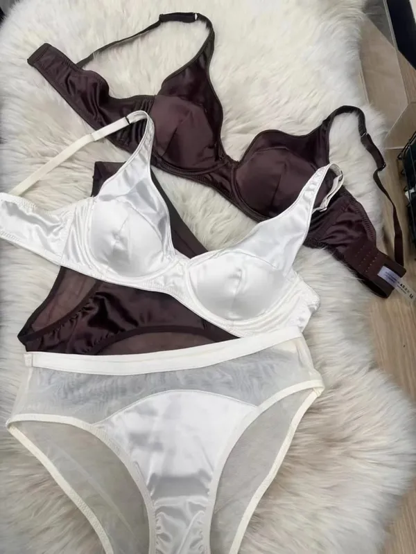 Dames casual dagelijkse bh-set Dunne elegante lingerieset Damesondergoed Effen bh en panty-set — image 8