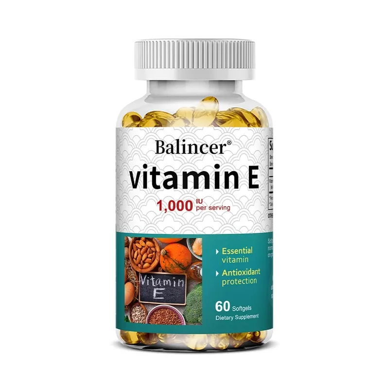Capsule di vitamina E naturale Integratore antiossidante Supporto Pelle Capelli Unghie Cuore Cervello Sistema cardiovascolare e benessere Benessere — image 8