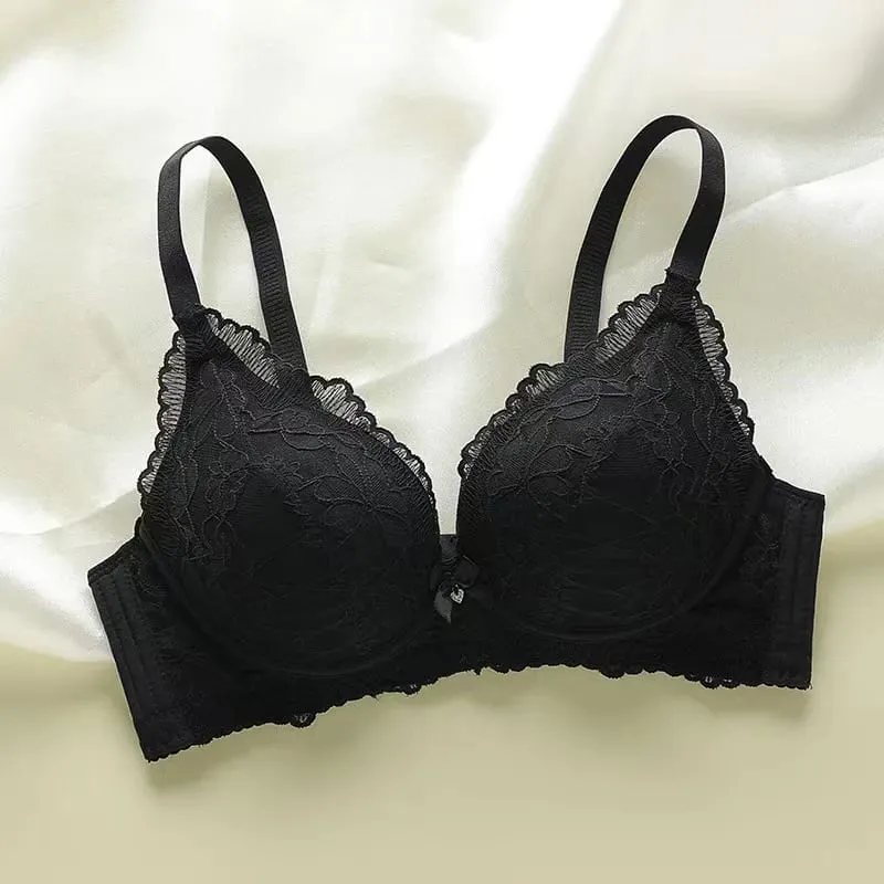 작은 가슴을위한 언더 와이어가없는 두꺼운 8cm 푸시 업 조절 가능한 브래지어 여성용 편안한 수집 보조 란제리 — image 8
