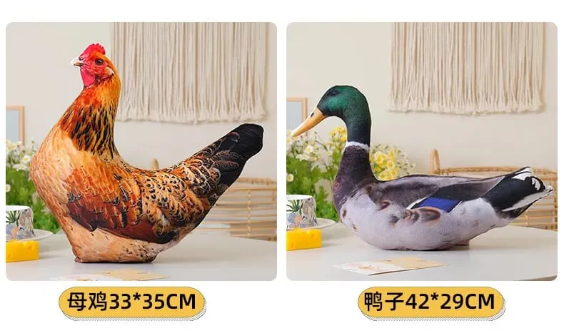 Simulation 3D Printed Animal Pillow Lifelike Parrot Goose Duck Pigeon Pheasant Cock Stuffed Doll Cute Cushion Toys Home Decor — image 9