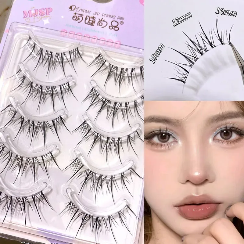 Faux-cils naturels à tige transparente fine, cils Manga, fournitures de cils novices, bâton de maquillage coréen — image 9
