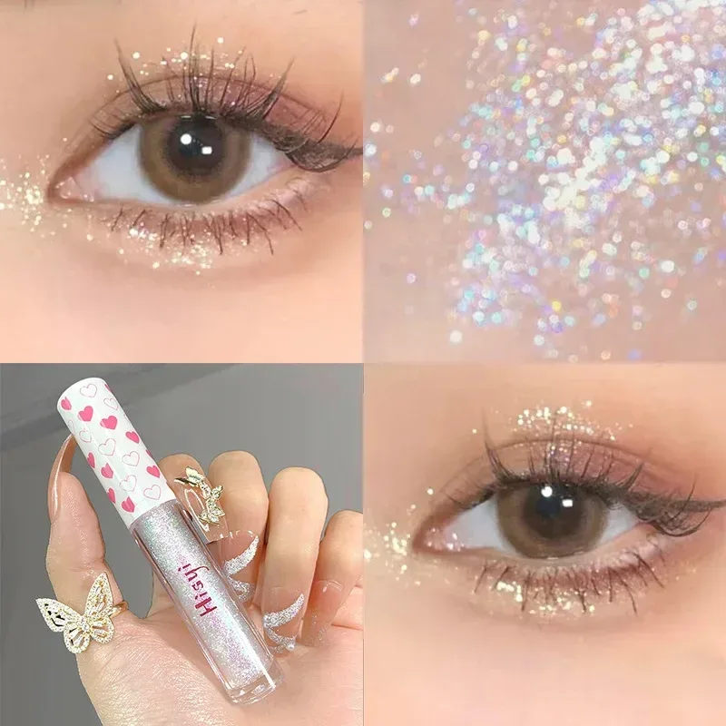 Liquid Eye Shadow Highlighter กันน้ำ Super Shiny Lasting Flakes Monochromatic Glitter Brighten Silkworm แต่งหน้า Maquillaje