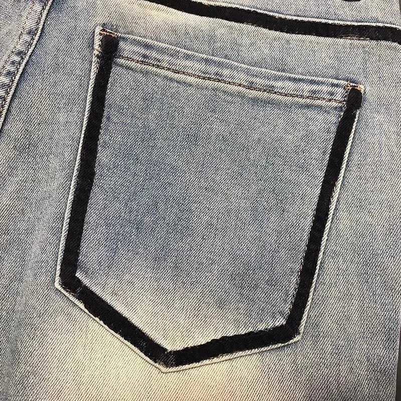 Jean en Denim extensible pour hommes, nouvelle tendance de la mode, couleur unie, jambe droite, sport décontracté, Vintage, haute qualité, printemps et automne — image 4