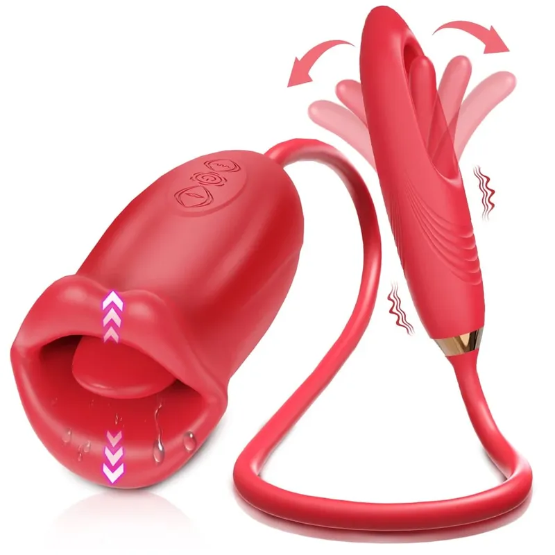 Thrusting Sucking Vibrator for Women Tongue Licking Nipple Clit Stimulator G-spot Dildo Massager Love Egg Sex Toys Couples