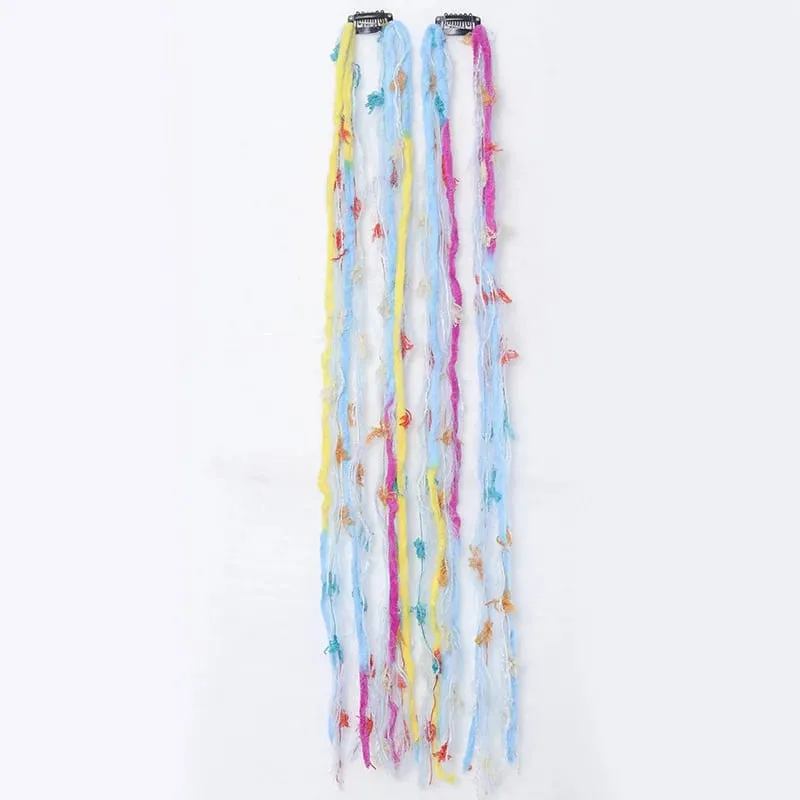 Clip-In-Dreadlock-Haarverlängerungen, böhmische, ausgefranste, dünne, synthetische Boho-Zöpfe für Frauen, tägliche Rave-Party-Frisur — image 10