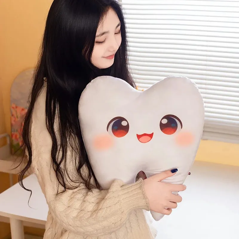 Simulación de encantadores juguetes de peluche con dientes, bonita expresión, dientes blancos, almohada suave rellena, divertido cojín para sofá, regalo para niños — image 9