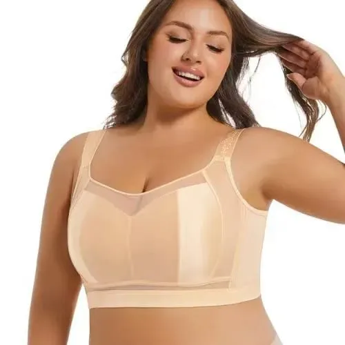 Sutiã minimizador feminino plus size, ultrafino, cobertura total, suporte lateral reunido, sutiã anti-flacidez para busto grande — image 2
