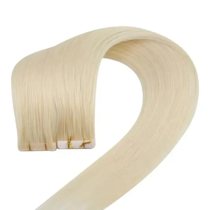 [12 เดือน] ที่มองไม่เห็นเทปฉีดต่อผม Virgin Hair สีขาวสีบลอนด์ 10A คุณภาพ Long Uselife